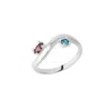 Spero London Women's Bended Sterling Silver Double Gemstone Ring - Silver In Silver