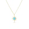 Spero London Blue Opal Northernstar Sterling Silver Pendant Necklace