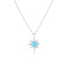Spero London Women's Blue Opal Northernstar Sterling Silver Pendant Necklace - Silver In Silver
