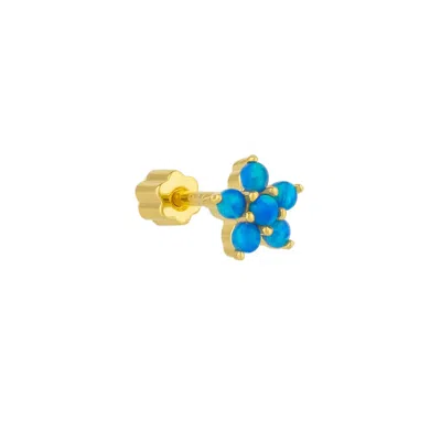 Spero London Women's Blue Opal Star Sterling Silver Piercing - Gold