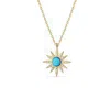 Spero London Women's Blue Opal Sun Sterling Silver Necklace - Gold In Gold