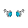 Spero London Heart Of Ocean Blue Sterling Silver Stud Earrings