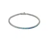 Spero London Women's Blue / Silver Sterling Silver Blue Gradient Fine Tennis Bracelet