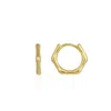Spero London Women's Bone Shape Hexagonal Huggie Hoop Earring In Sterling Silver - Gold In Gold