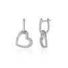 Spero London Women's Chunky Heart Sterling Silver Drop Earring In Silver