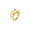 Spero London Women's Chunky Multi Dished Adjustable Statement Sterling Silver Croissant Ring - Gold In Gold