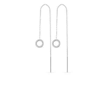 Spero London Women's Circle Drop Earring Sterling Silver - Silver