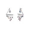 Spero London Women's Colourful Rainbow Rain Drop Earring In Sterling Silver In Silver