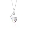 Spero London Women's Colourful Rainbow Rain Drop Necklace In Sterling Silver In Silver