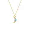 Spero London Women's Crescent New Moon Opal Sterling Silver Necklace - Blue