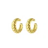 Spero London Women's Croissant Ear Cuff No Piercing Sterling Silver Pair - Gold In Gold