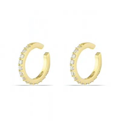 Spero London Women's Cubic Zirconia Sterling Silver Ear Cuff No Piercing - Gold - Gold