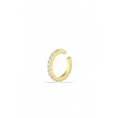 Spero London Women's Cubic Zirconia Sterling Silver Ear Cuff No Piercing - Gold
