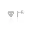 Spero London Women's Diamond Shape Sterling Silver Stud Earring - Silver In Silver