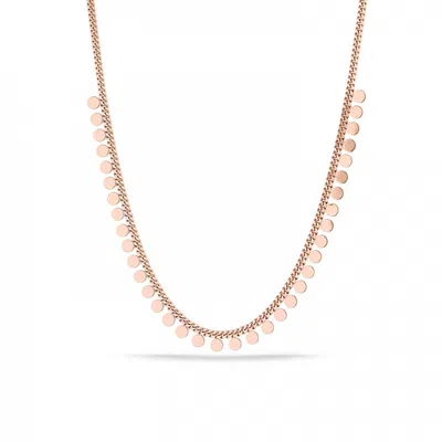 Spero London Women's Disk Charm Coin Chain Necklace In Sterling Silver - Rose Gold