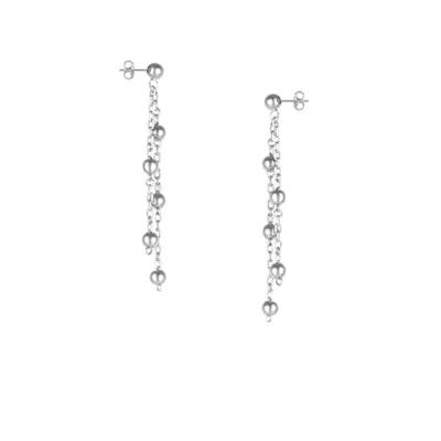 Spero London Women's Dorica Sterling Silver Multi Bead Drop Earring - Silver