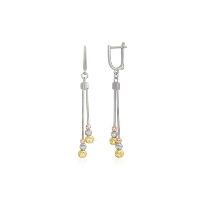 Spero London Women's Dorissa Sterling Silver Drop Earring Multicolour Beads - Silver