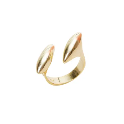 Spero London Women's Double Marquise Sterling Silver Adjustable Ring - Gold