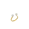 Spero London Women's Double Pearl Sterling Silver Adjustable Open Ring - Gold In Gold