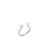 Spero London Women's Double Pearl Sterling Silver Adjustable Open Ring - Silver In Silver