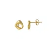 Spero London Women's Dripping Molten Natural Textured Sterling Silver Authentic Earring - Gold In Gold