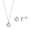 Spero London Women's Dripping Molten Natural Textured Sterling Silver Authentic Pendant Necklace & Earring Set -  In Silver