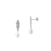 Spero London Women's Drop Baroque Pearl Earrings Authentic Natural Textured Sterling Silver - Silver In Silver