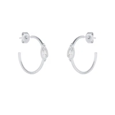 Spero London Women's Drop Solitaire Earring Sterling Silver White - Silver