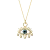 Spero London Evil Eye Blue Eye Eyelash Sterling Silver Pendant Necklace In Gray