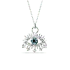 Spero London Evil Eye Blue Eye Eyelash Sterling Silver Pendant Necklace In Silver