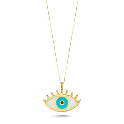 Spero London Women's Evil Eye Eyelash Sterling Silver Gold Vermeil Necklace