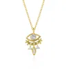 Spero London Women's Eye Drop Necklace Sterling Silver - Gold In Gold