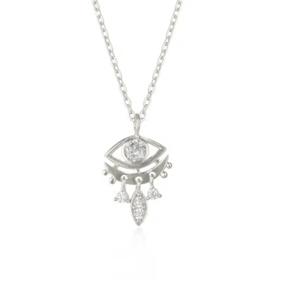 Spero London Women's Eye Drop Necklace Sterling Silver - Silver