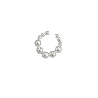 Spero London Women's Fancy Bubble Bead Sterling Silver Ear Cuff No Piercing