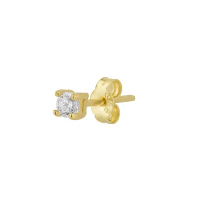 Spero London Women's Fine 3mm Single Stud Earring 14ct Solid Gold