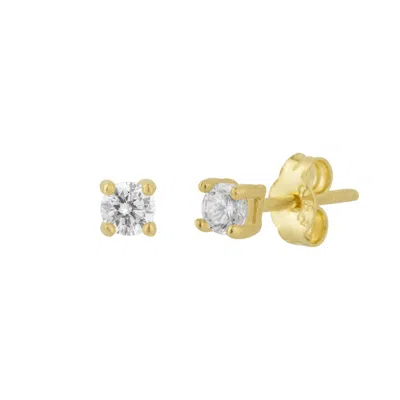 Spero London Women's Fine 3mm Stud Earrings 14ct Solid Gold