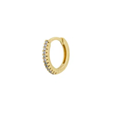 Spero London Women's Fine Classic Pave Hoop Single Earring 14ct Solid Gold