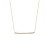 Spero London Women's Fine Diamond Curved Bar Necklace 14ct Solid Gold