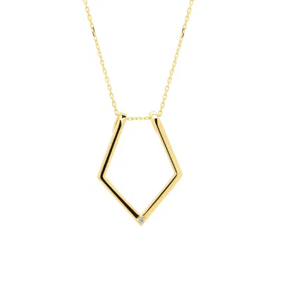 Spero London Women's Fine Diamond Rhombus Ring Holder Necklace In Sterling Silver - Gold