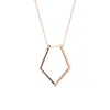 Spero London Women's Fine Diamond Rhombus Ring Holder Necklace In Sterling Silver - Rose Gold In Gold