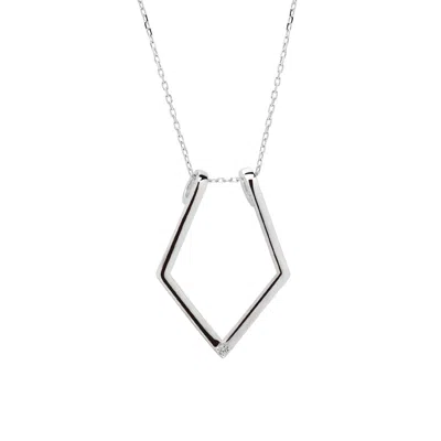 Spero London Women's Fine Diamond Rhombus Ring Holder Necklace In Sterling Silver - Silver