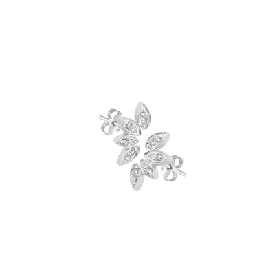 Spero London Women's Flower Stud Sterling Silver Earring - Silver