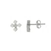 Spero London Women's Four Cube Blocks Natural Textured Sterling Silver Authentic Stud Earring - Silver In Silver