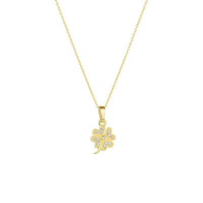 Spero London Women's Four Leaf Clover Sterling Silver Necklace / Gold