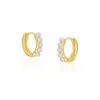 Spero London Women's Gold Beaded White Opal Huggie Hoop Earrings In Gold