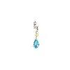 Spero London Women's Gold / Blue Blue Topaz Lightning Bolt Single Earring 9ct Solid Gold
