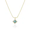 Spero London Women's Gold Blue Moonstone Sterling Silver Pendant Necklace With Fine Italian Chain In Gold
