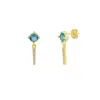 Spero London Women's Gold / Blue Sterling Silver Blue Gemstone Spike Charm Sodalite Earrings - Pair