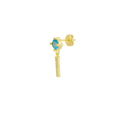 Spero London Women's Gold / Blue Sterling Silver Blue Gemstone Spike Charm Sodalite Single Earring In Multi