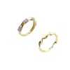 Spero London Women's Gold Bone & Helical Twisted Sterling Silver Adjustable Ring Stacking Set In Gold